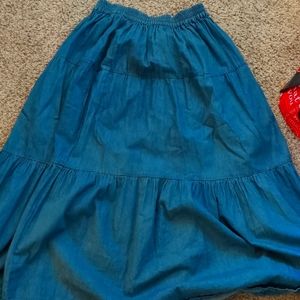 Y2K Tantrums Denim Maxi Skirt